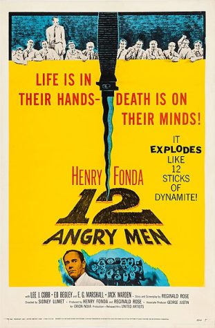 A poster for the release of the 1957 film 12 Angry Men.