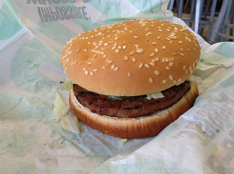 Burger King’s Impossible Whopper, made of their plant- based patties
Credit:  Wikipedia Commons