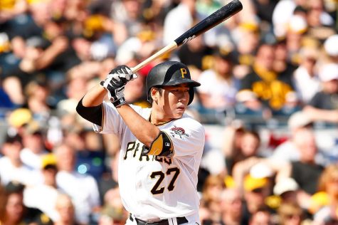 Jung Ho Kang stands at bat for the Pittsburgh Pirates. Photo Credit: Jared Wickerham