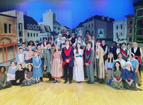 The cast of Allderdices 2023 musical, Les Misérables. (@dicetheater)